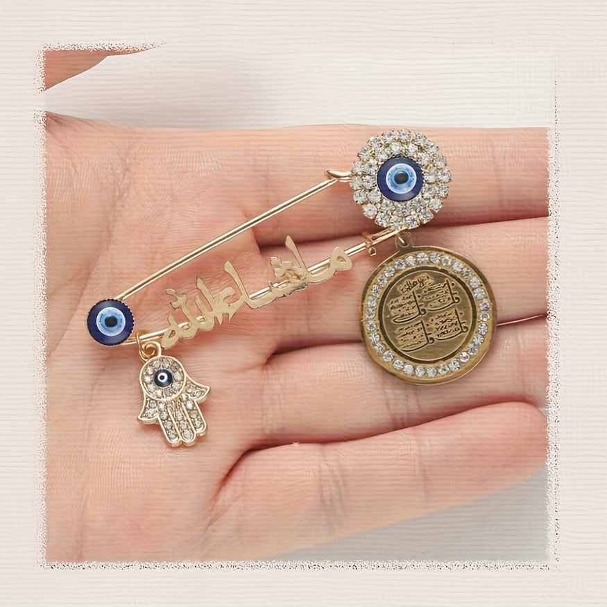 Модная брошь-булавка "Глаз Дьявола" - акцент из сплава для воротников и одежды