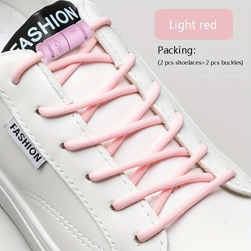 Unisex Elastic Shoe Laces with Buckles for Sports & Casual Shoes