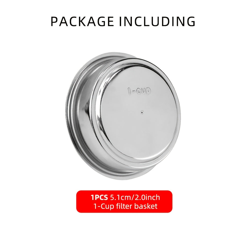 Espresso Filtr Savati - Ikki Qavatli Paslanmaydigan Po'lat, 51mm, Pressizlangan Puk Ekrani bilan. Gourmet Qahva Pishirish uchun Ikki Qavatli Portafilter O'rnini Bosuvchi.