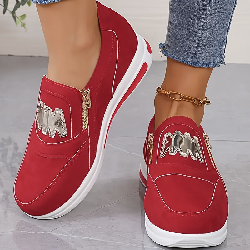 Женские дышащие низкие кроссовки с платформой, молнией, черные и белые