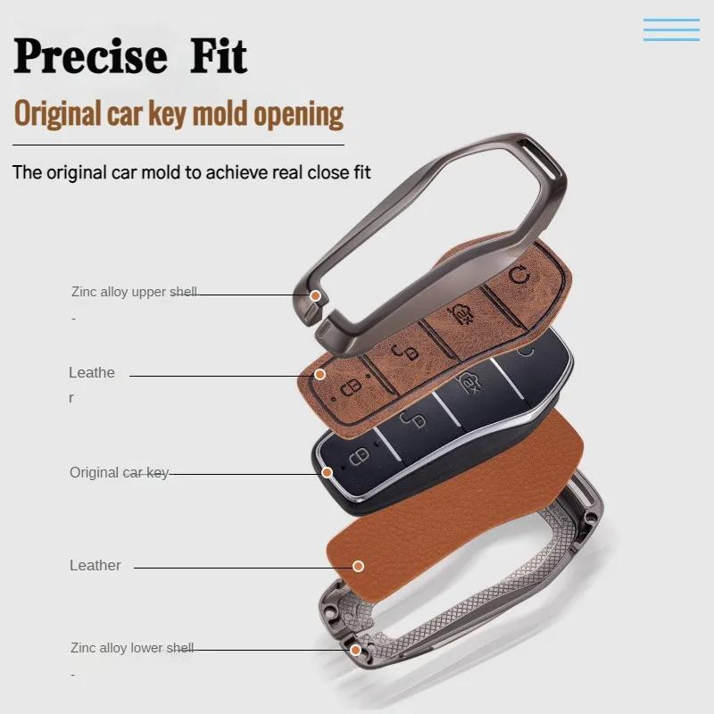 Коричневая кожаная обложка для ключей из PU с металлическим брелоком стильный органайзер для ключей