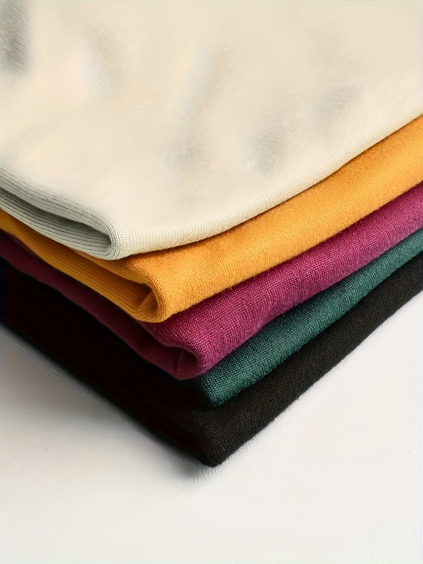 Women's Casual Short Sleeve T-Shirts Pack of 5 Breathable, Solid Colors