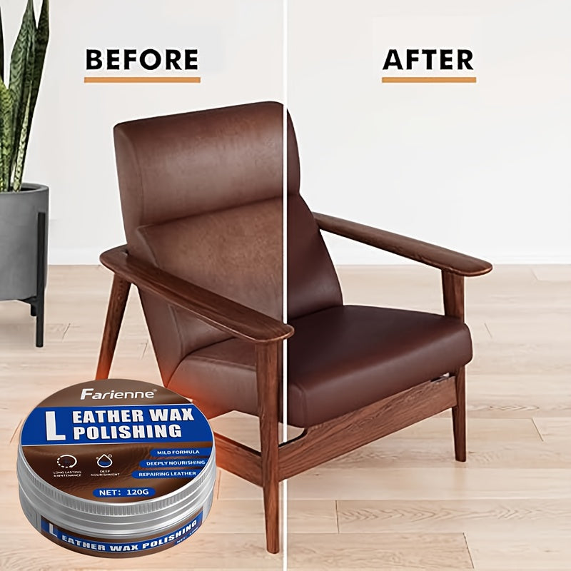 Бальзам для ухода за кожей для автомобильных сидений, диванов, сумок, восстановление цвета 120 г