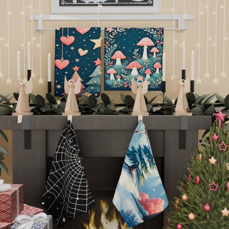 Set of 4 Christmas Snowman and Snowflake Wall Art, 45.72x66.04cm Holiday Decor
