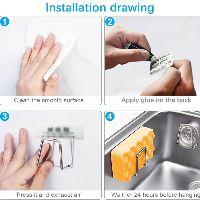 Ganchos de pared de metal sin taladro, fácil de instalar, organizador de cocina resistente y duradero