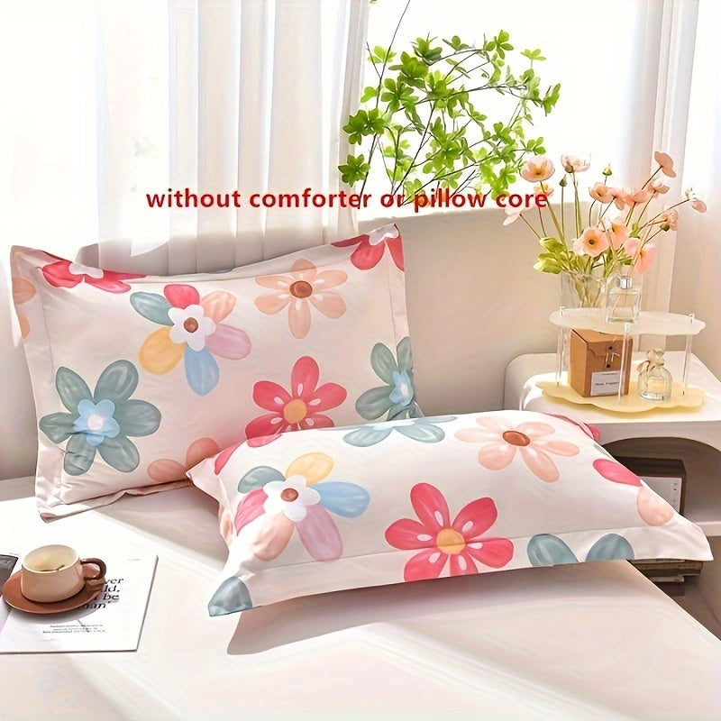 2 Pack Washable Fabric Pillowcases Skin-Friendly Soft Breathable Queen Size