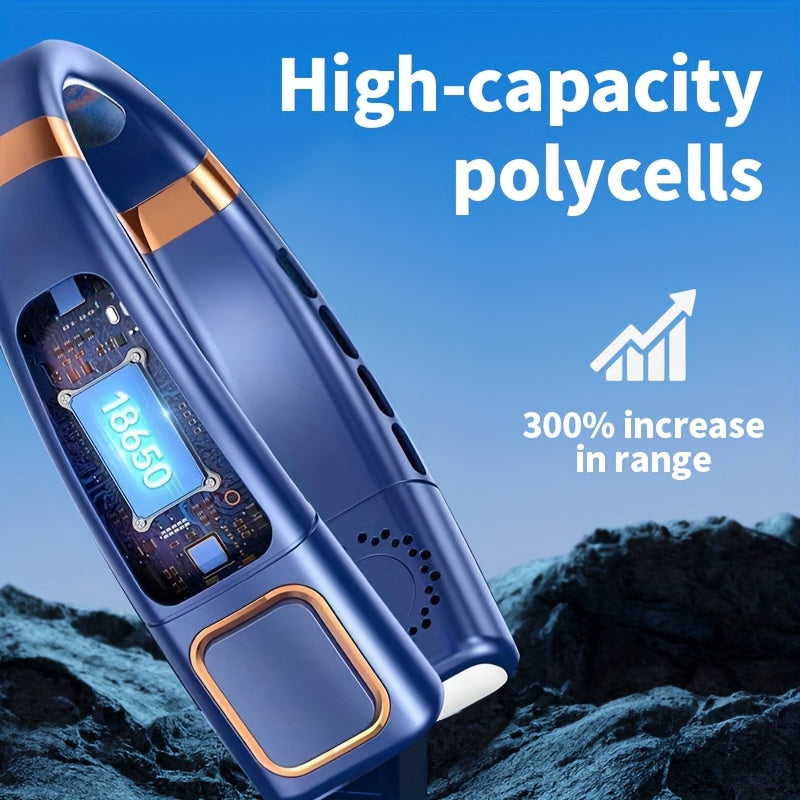 Portable Neck Fan with 5 Speeds, 360° Cooling, Rechargeable Battery
