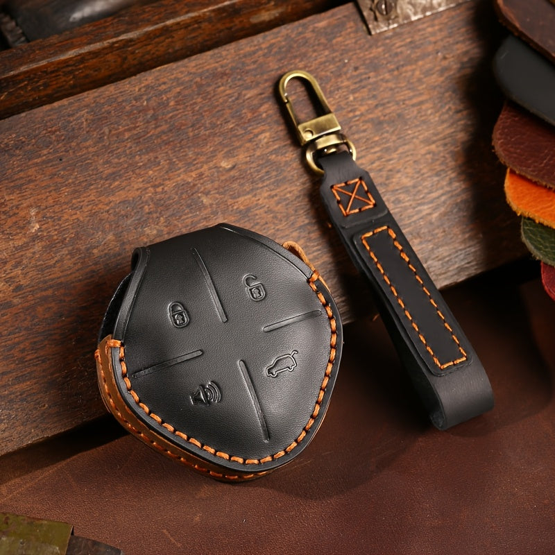 Custom Leather Key Fob Cover for Car Remote Protection Easy Install