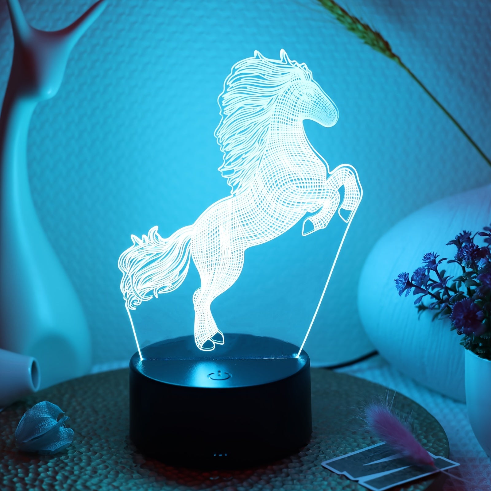 3D Jumping Horse Night Light for Desk or Bedroom Decor