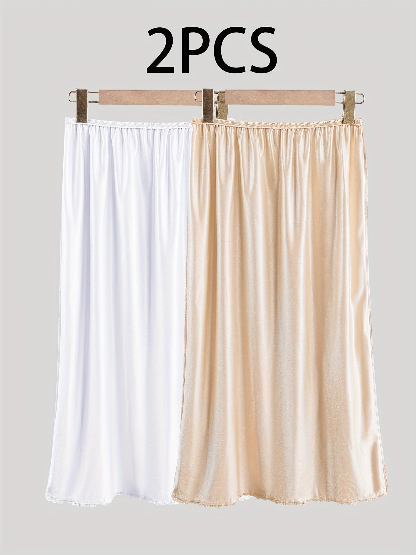 Women's Plus Size Midi Slip Dress Two-Pack All-Season Lace Contrast