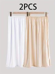 Women's Plus Size Midi Slip Dress Two-Pack All-Season Lace Contrast