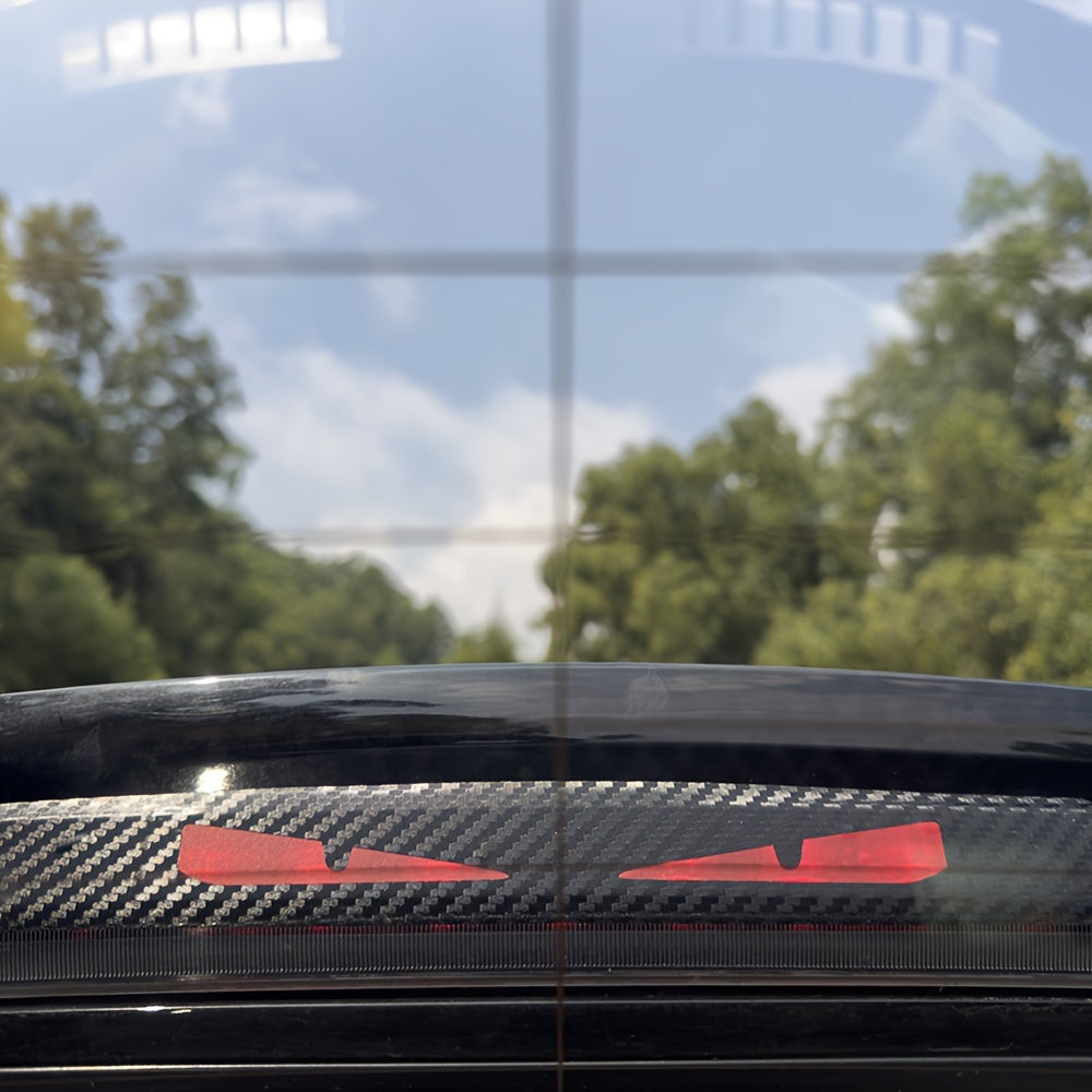 Monster Eyes Car Rear Light Sticker Cartoon Devil Eyes Carbon Fiber Pattern Night Projection