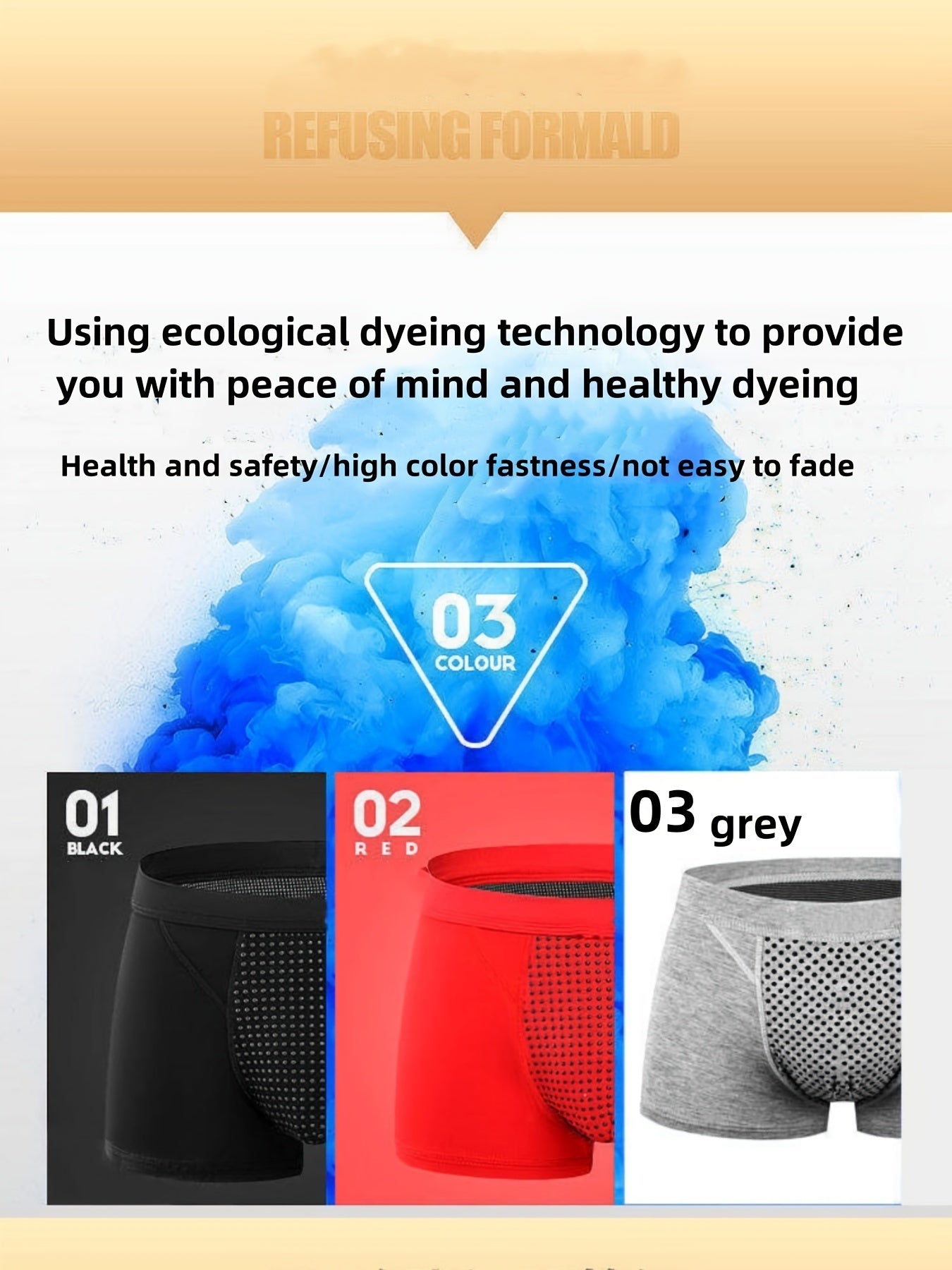 Boxers masculinos de algodón sólido y poliéster para uso diario y casual