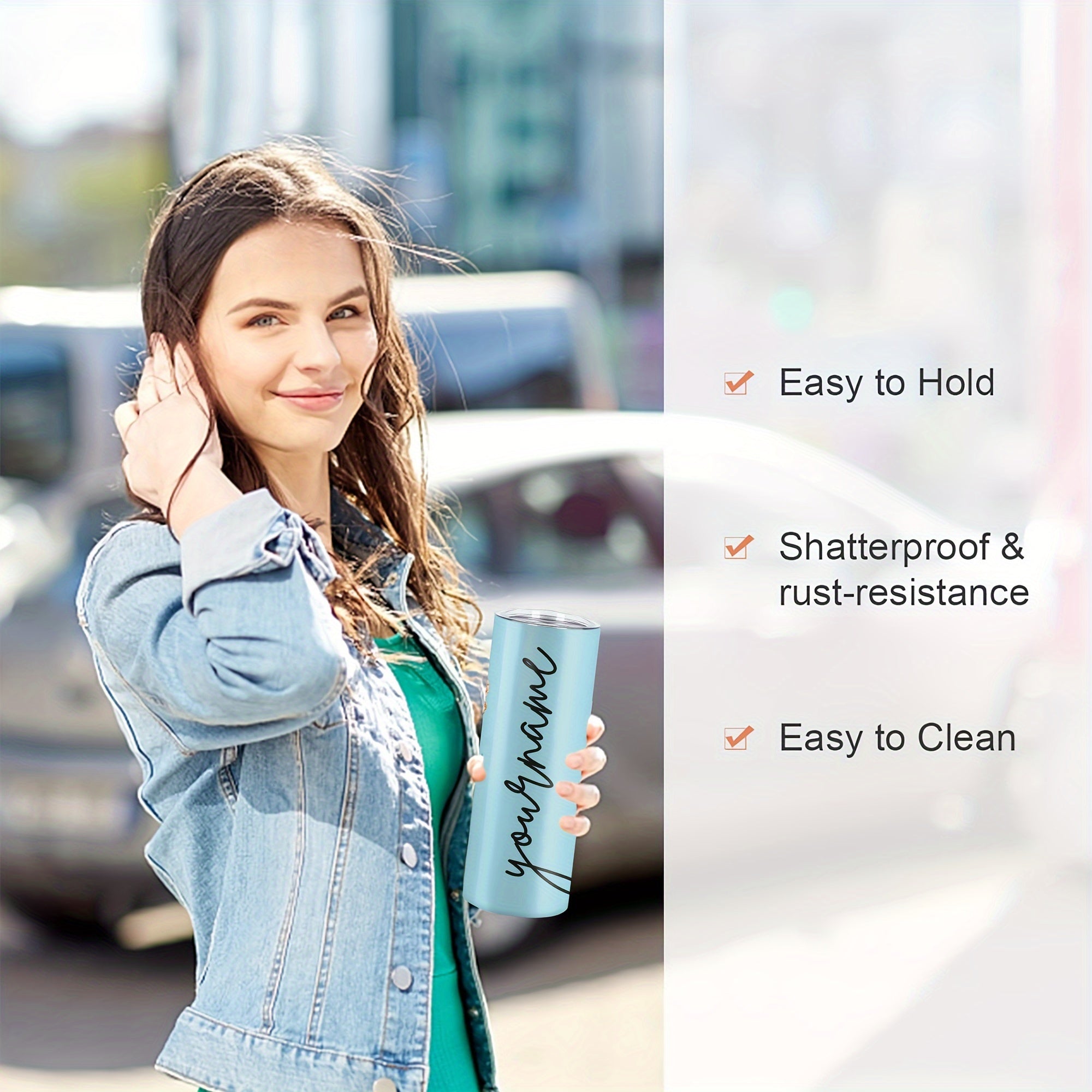 Индивидуальная 20-унцевая нержавеющая стальная кружка - прочная, изолированная, легкая в очистке - идеальна для всех сезонов и в качестве подарка.