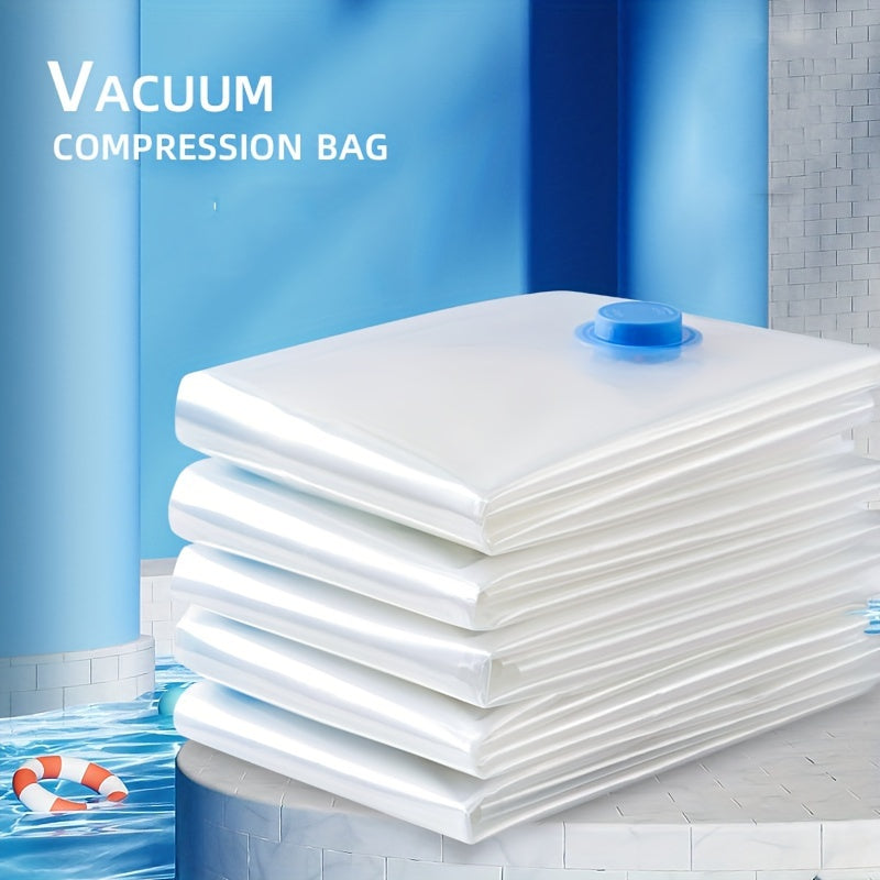 Set of 8 Clear Vacuum Storage Bags for Clothes and Bedding Space Saver Organizers
