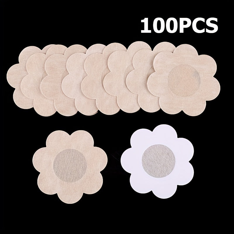 100 Pieces Disposable Self-Adhesive Nipple Covers Seamless Breathable Invisible Bra Accessories