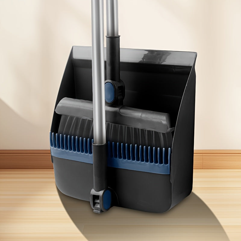 Household Broom and Dustpan Set for Hard Floors Non-Stick Hair Sweeping