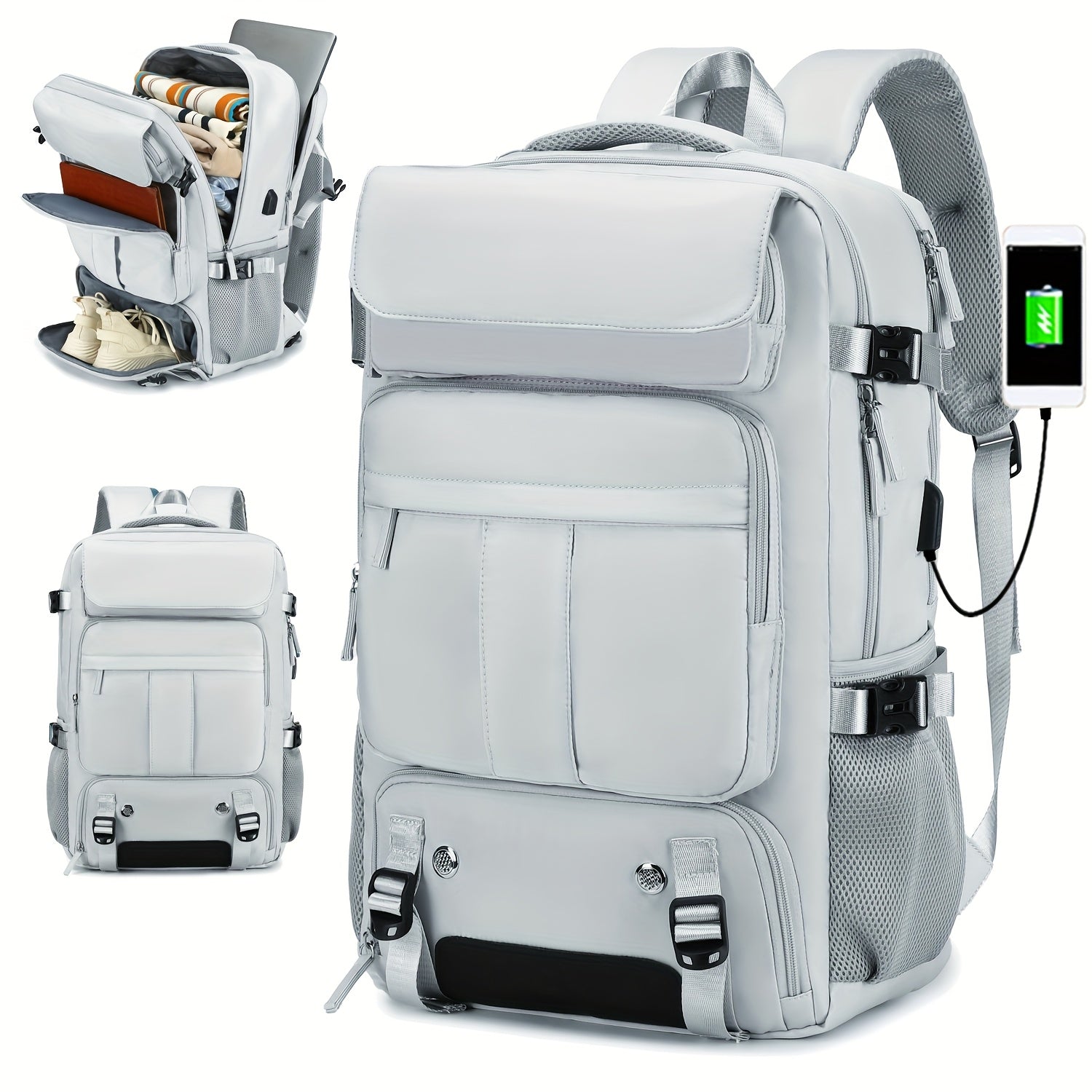 15.6 dyuymli noutbuklar uchun erkaklar sayohat ruksagi, ochiq havoda sport poyabzallari uchun bo'limi, aviakompaniyalar tomonidan tasdiqlangan tasodifiy sayohat ruksagi.