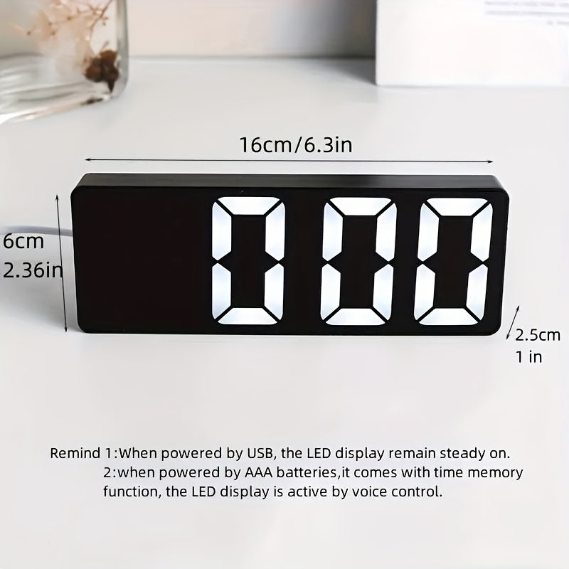 LED Mirror Alarm Clock with Digital Display Snooze USB Night Light for Bedroom Office