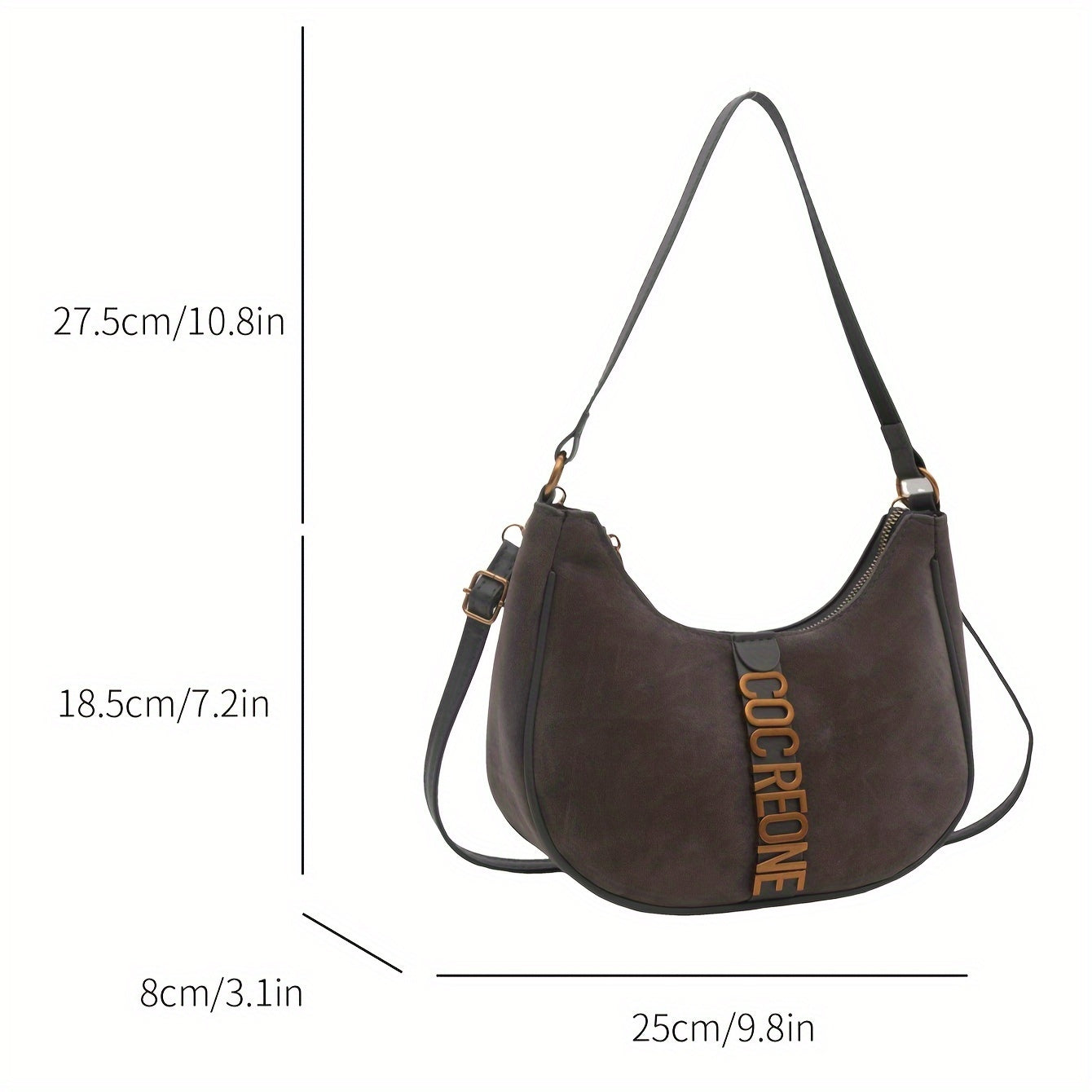 Новинка: черная винтажная сумка-седло для женщин, 2024, легкая сумка через плечо с регулируемым ремнем, застежка на молнии, отделка краев.