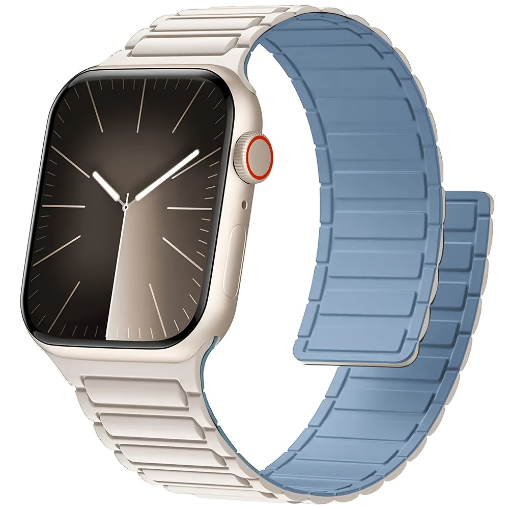 Silicone Magnetic Sport Band for Apple Watch Compatible with Series 1-10 and 38mm-49mm Sizes