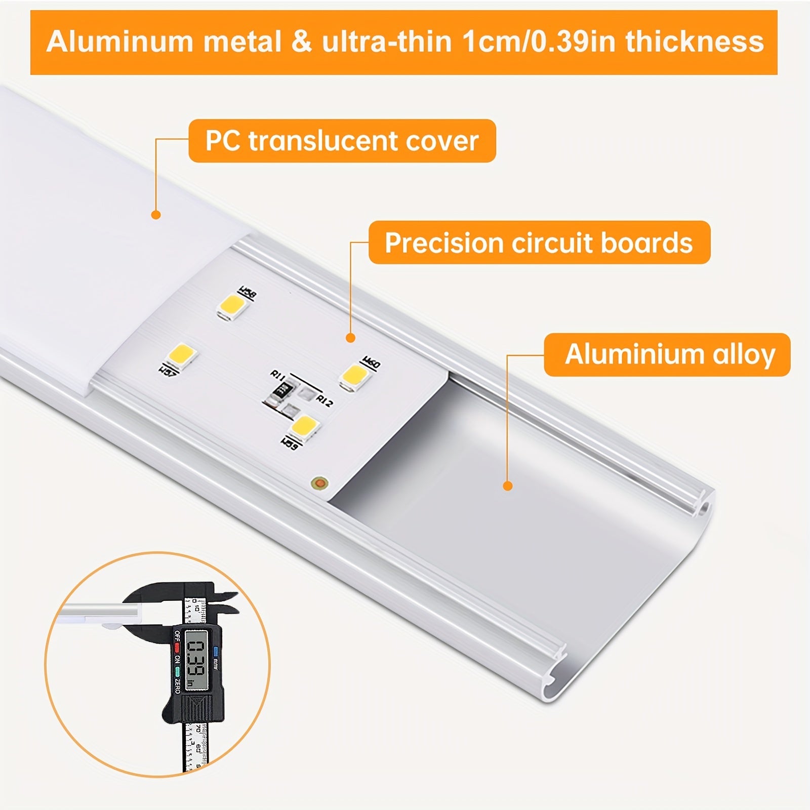 LED Motion Sensor Cabinet Light with Voice Control USB Rechargeable Auto-Shutoff Magnetic Detachable Fixture