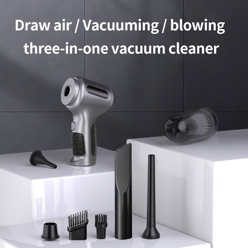 Compact Cordless Vacuum Cleaner with Strong Suction, Rechargeable USB, Car and Home Use