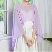 Solid Color Chiffon Cape for Wedding Dresses and Everyday Fashion Lightweight Hand Washable