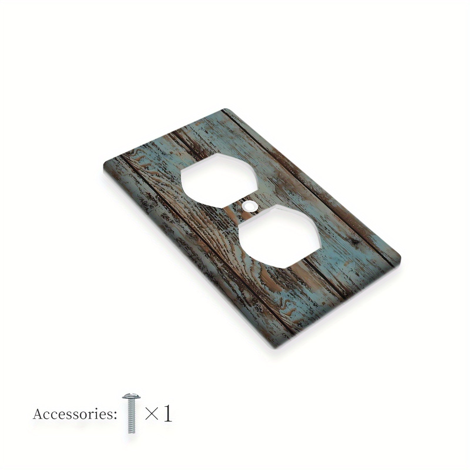 Pale Turquoise Wood Grain Wall Plate Cover for Indoor Outdoor Use