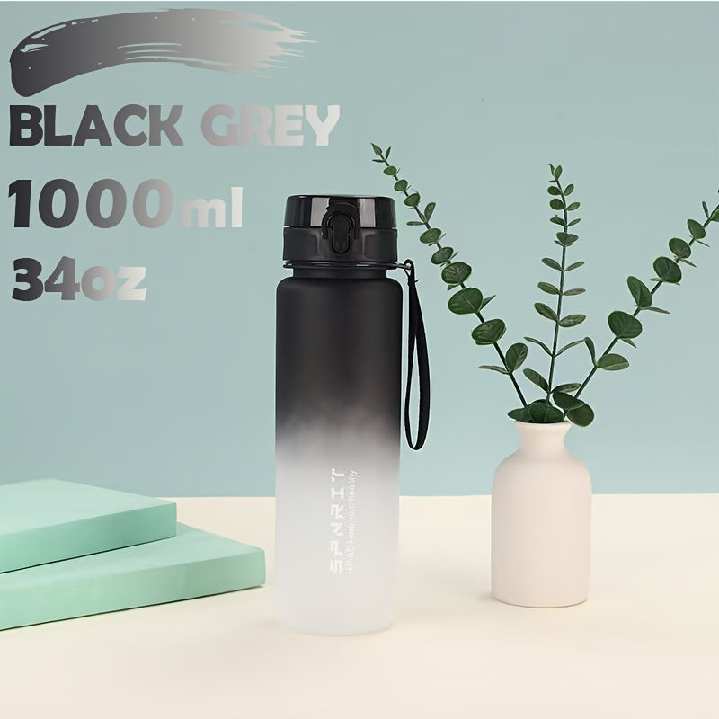 Gradient Water Bottle 750ml 1000ml Leak-Proof BPA-Free Plastic for Outdoor and Home Use