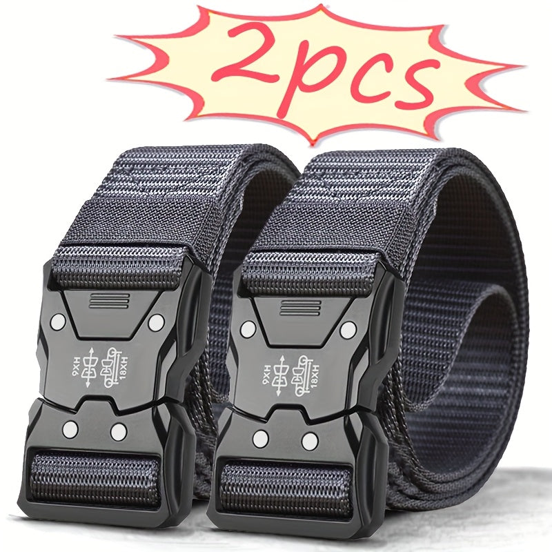 Unisex Tactical Nylon Belt Breathable Canvas Quick Release for Outdoor Training
