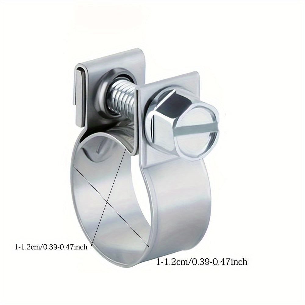 Set of 10 Hose Clamps for Fuel, Water, and Weld Lines Diesel Gasoline