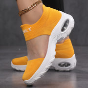 Women's Platform Slip-On Sandals with Cushioned Sole White Casual Shoes