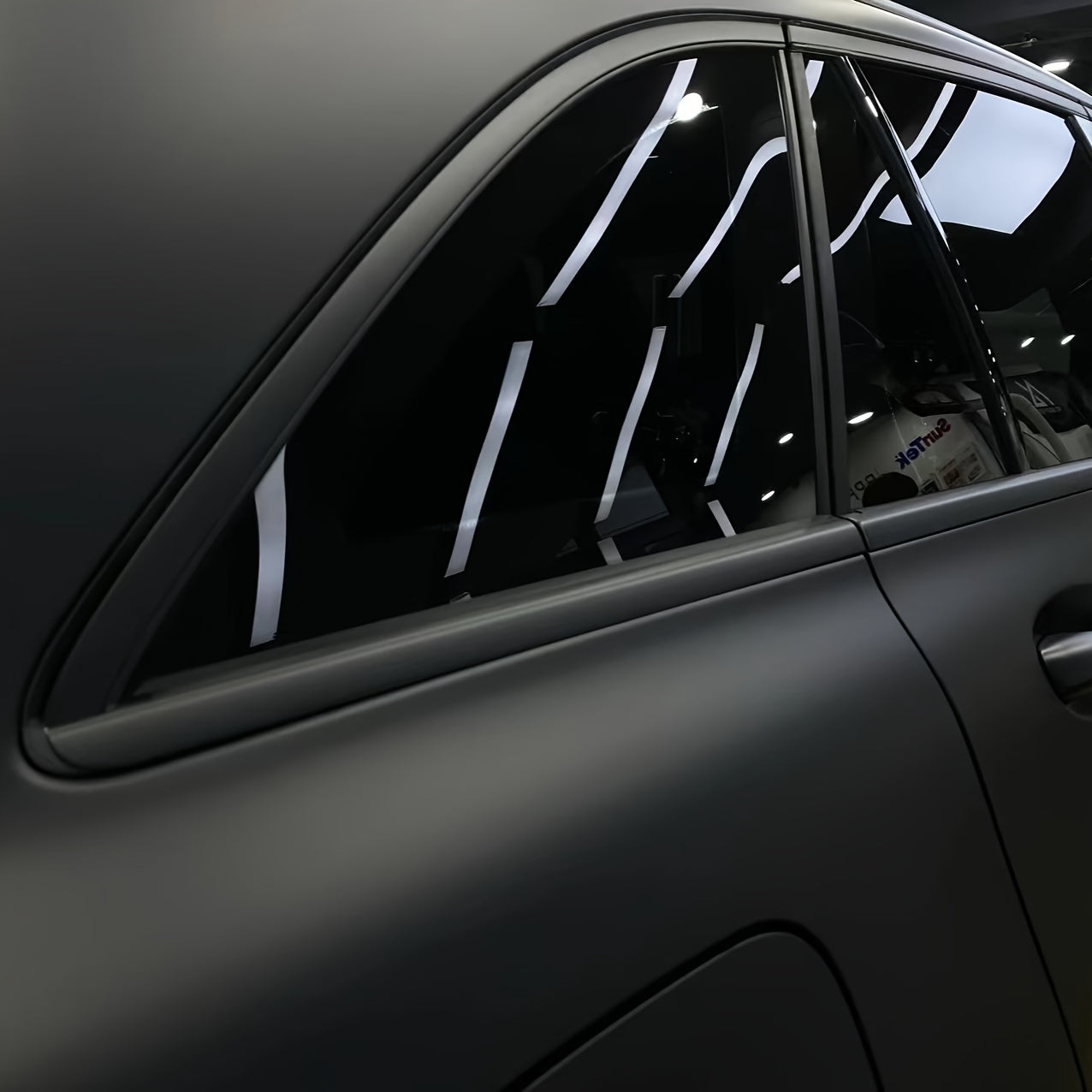 Cinta de vinilo negro para película, moldura de ventana, eliminación de cromo, envoltura para coche, rollo de 3/5/7/10cm