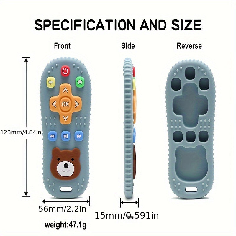 Baby Teething Toy Silicone Shakeable Remote Control Comforter Handheld Anti-Choking Toy