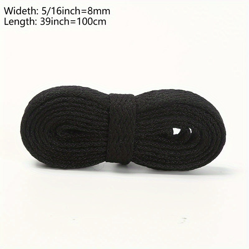 Unisex Flat Shoe Laces Polyester Black White Gray Sneakers Casual