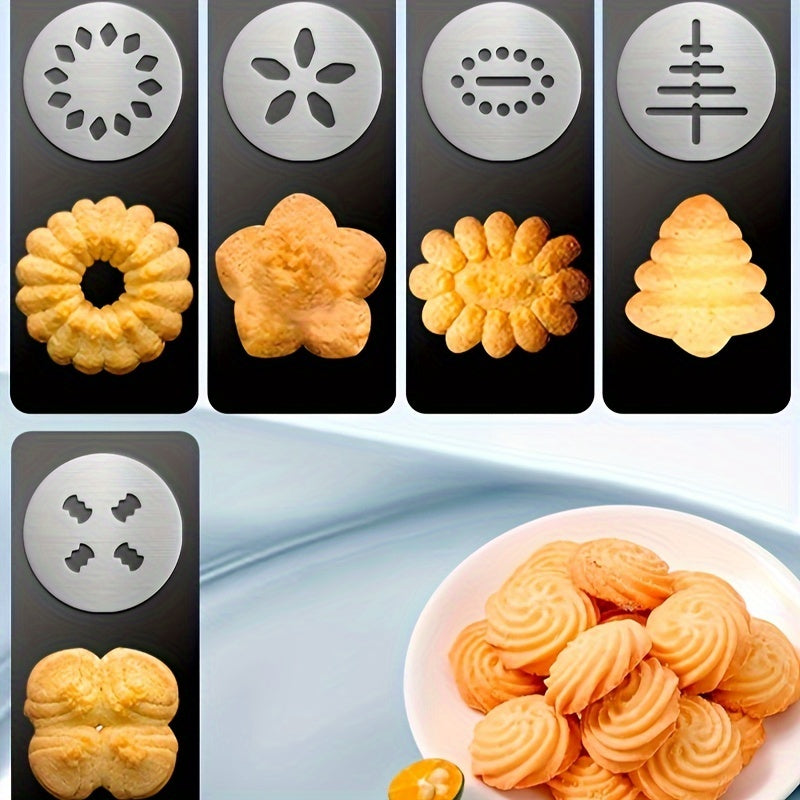 Stainless Steel Cookie Press Kit with 22 Pieces Including Cookie and Icing Tips