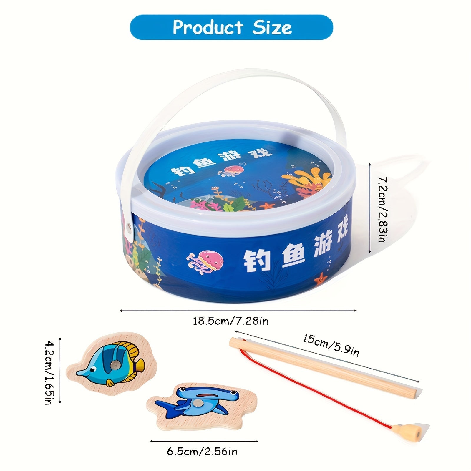 Magnetic Wooden Fishing Game for Kids 18 Months Plus Educational Marine Life Toy