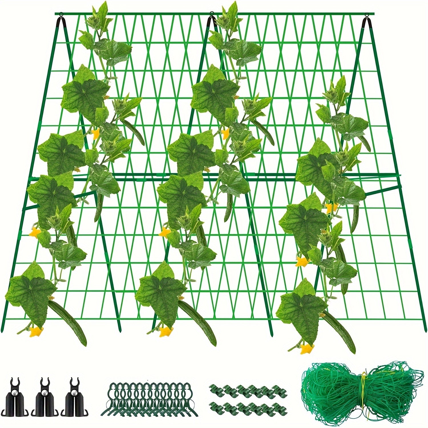Adjustable Green Metal and Plastic Plant Support Cage with Trellis Netting 121.92cm