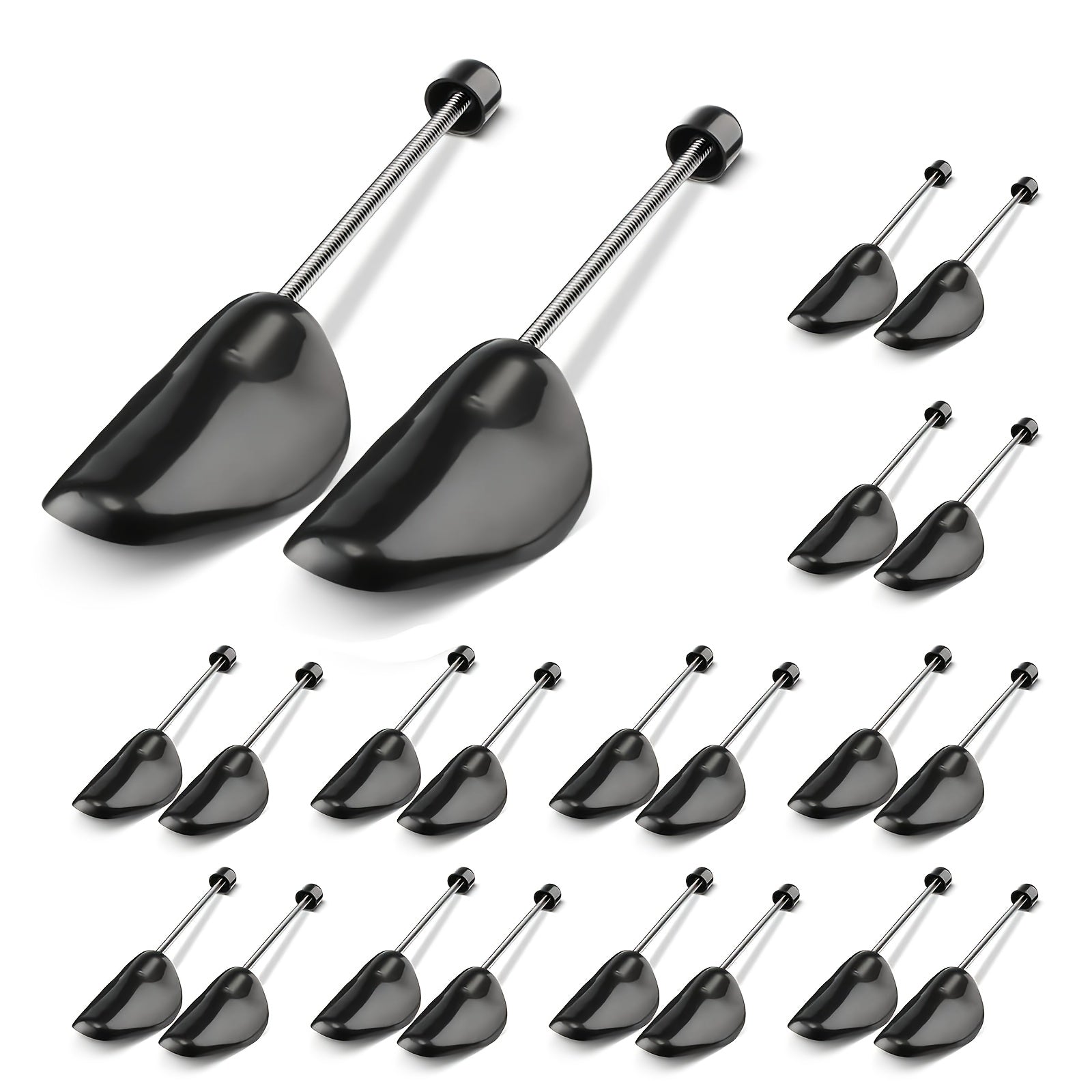 10 Pcs Adjustable Black Shoe Tree Inserts for Men Women Plastic Shoe Holders