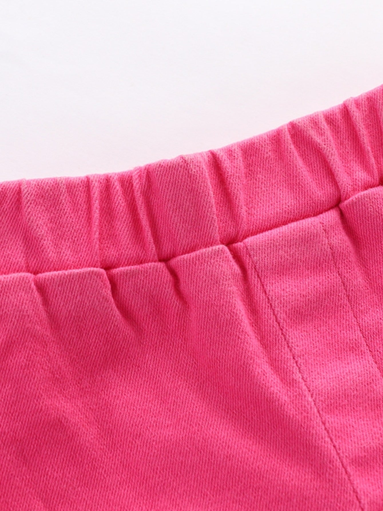 Детские девочки Розовые красные рваные расклешённые джинсы длинной длины хлопок полиэстер весна осень