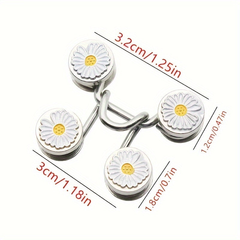 Women's Long Jeans Set with Daisy Design and Four Waist-Tightening Brooches