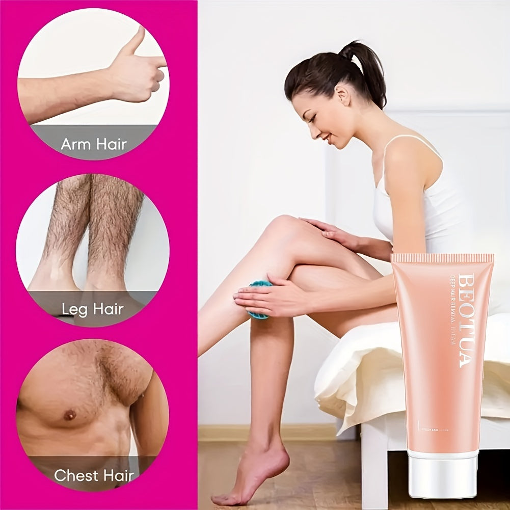 Hassas teri uchun yumshoq soch olib tashlash kremi, alkogolsiz, qo'ltiq osti va bikini zonasiga mos, ayollar uchun og'riqsiz soch olib tashlash, 1 dona.