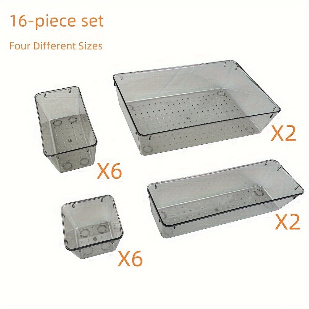 25pcs Multi-Functional Plastic Storage Box with Dividers for Organization