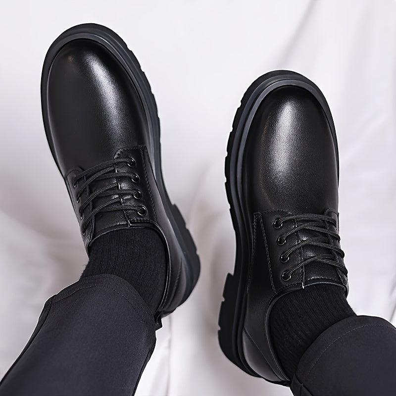 Men's All-Season Lace-Up Shoes Rubber Sole Casual Business Low Top