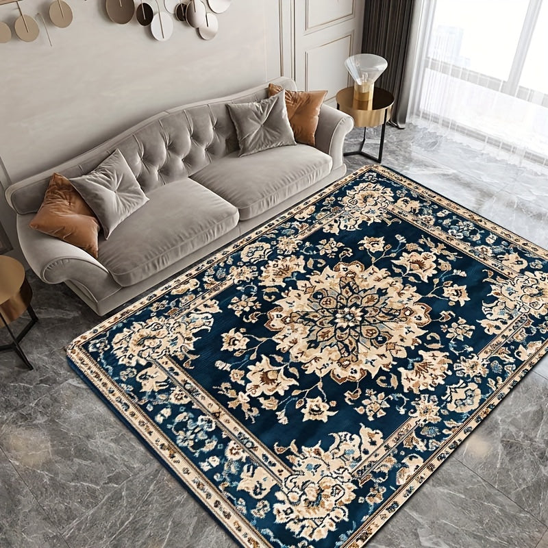 Bohemian Style Accent Rug 8mm Polyester Non-Slip Kitchen Living Room Indoor