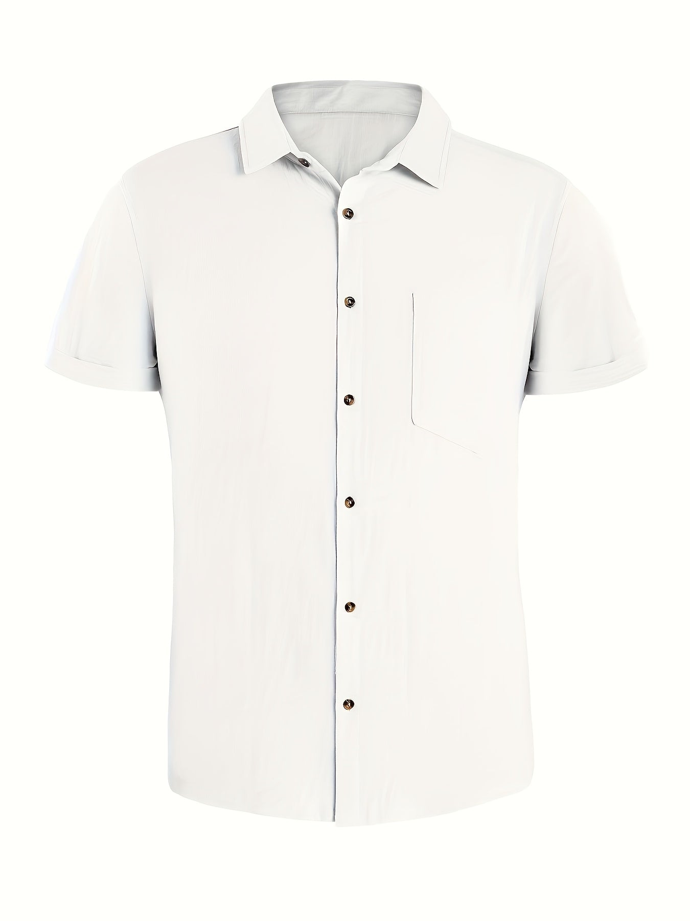 Erkaklar uchun plussiz, mustahkam ko'k paxta ko'ylagi, tasodifiy qisqa yengli tugmachali, yozgi qulaylik va ta'til uchun engil, erkin ko'rinish, paxta material.