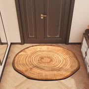 Wood Grain Tree Ring Doormat Non-Slip Rubber Back Flame Resistant Indoor Floor Mat