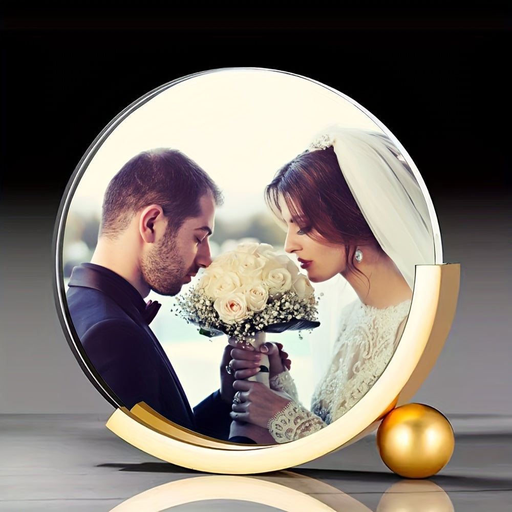 Marco de fotos redondo personalizado para regalos, manualidades, adorno creativo para escritorio