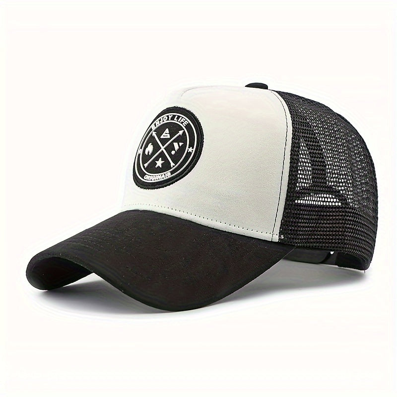 Men's Baseball Cap with Mesh and PVC Coating for Sun Protection